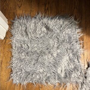 Amazon Gray Faux Fur Accent Pillow (2 of them)